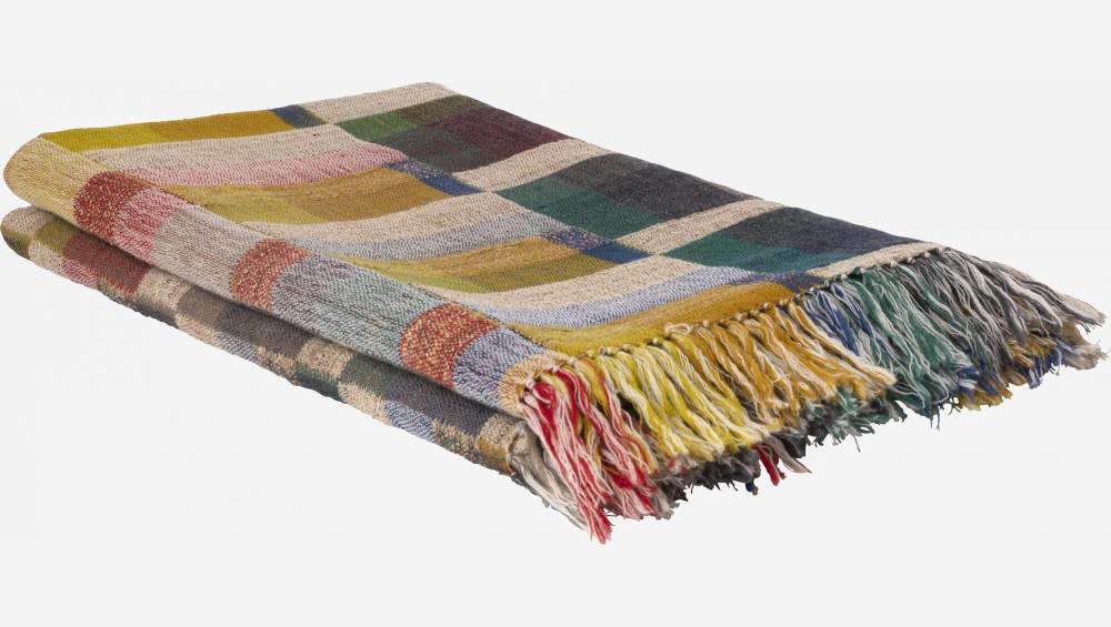 Plaid in lana e seta - 130 x 170 cm - Multicolore