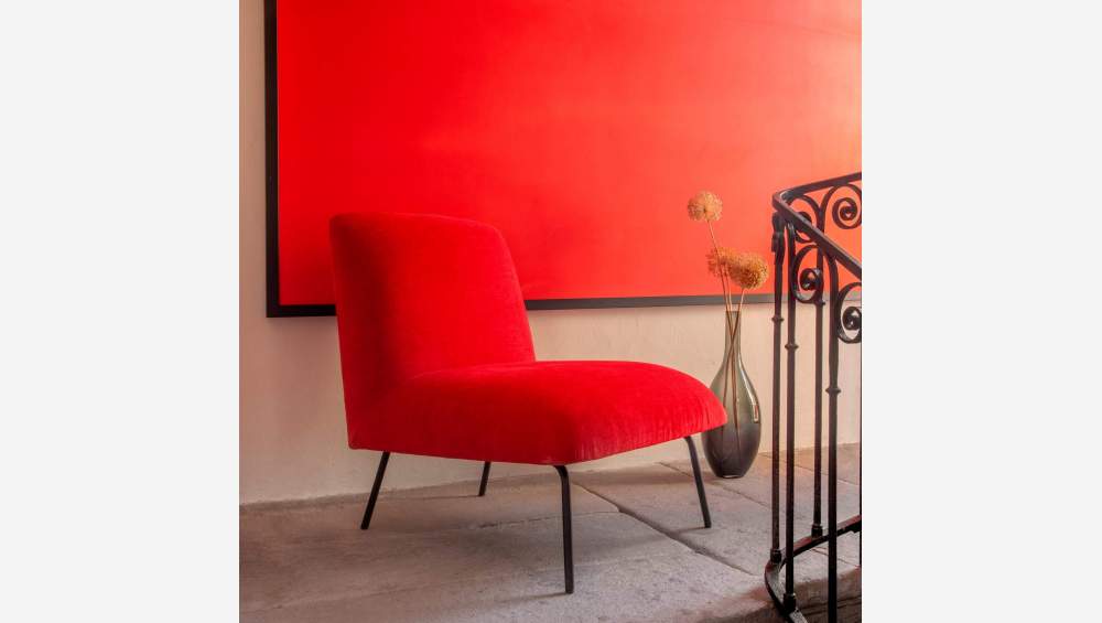 Poltrona de veludo - Vermelho - Design by Christian Ghion