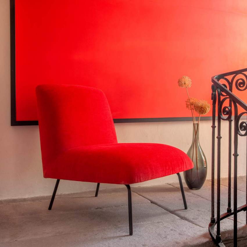 Poltrona in velluto - Rosso - Design by Christian Ghion