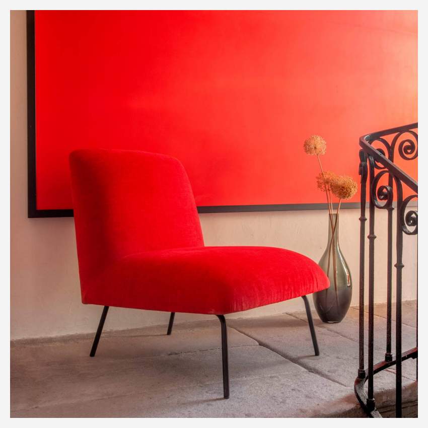 Fauteuil en  velours – Rouge - Design by Christian Ghion