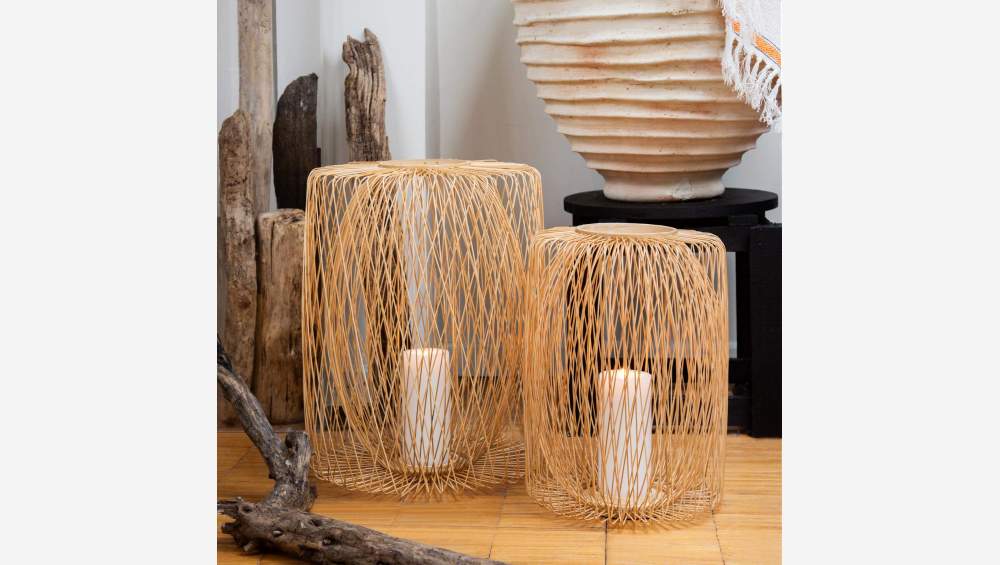 Lantaarn van bamboe - 40 cm - Naturel