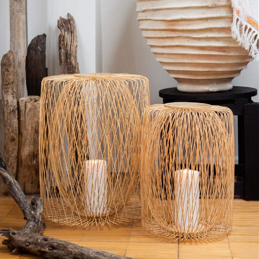 Lanterna em bambu - 40 cm - Natural