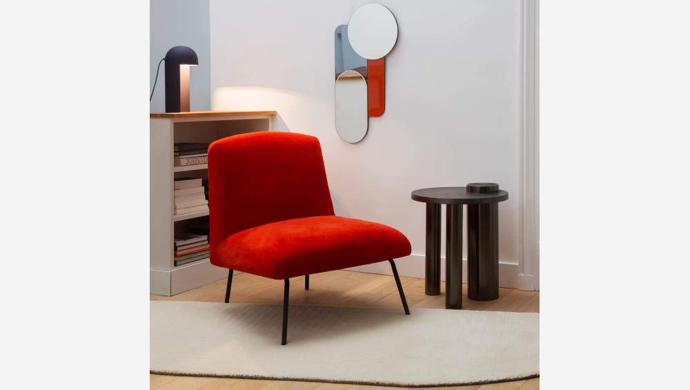 Fauteuil van fluweel – Rood - Design by Christian Ghion