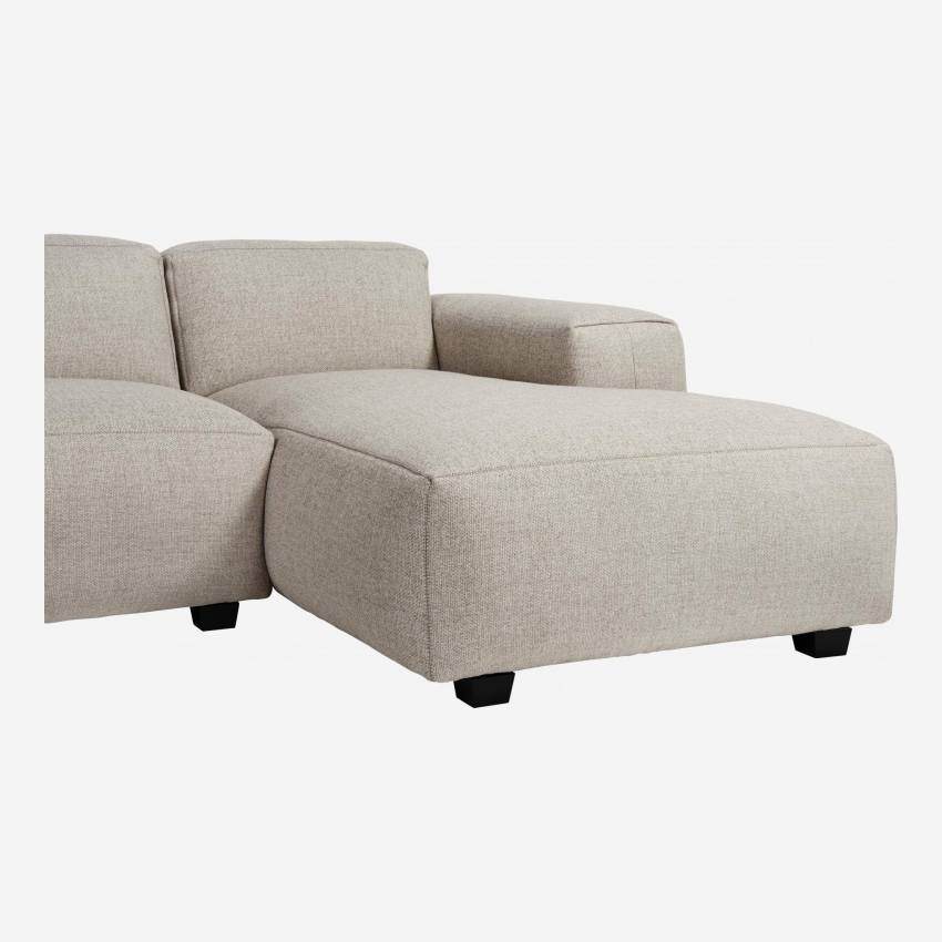 3-Sitzer Sofa mit Chaiselongue rechts aus Stoff, beige meliert und graubraun