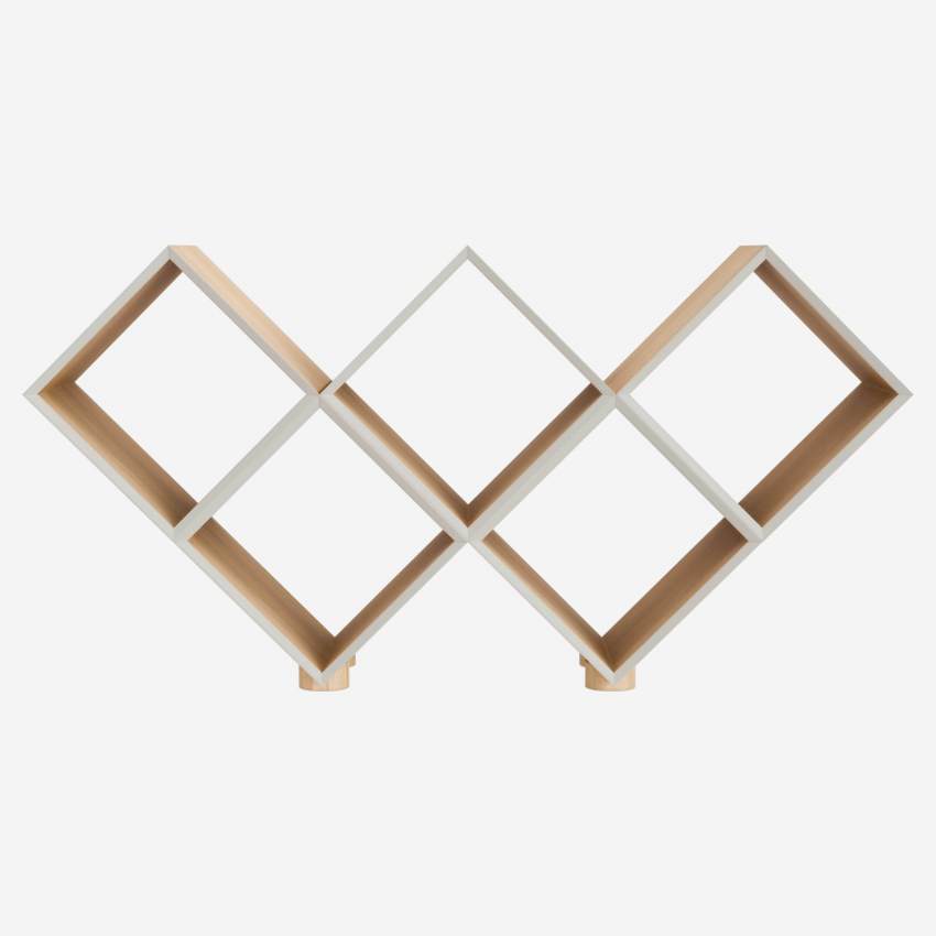 Regal mit 5 würfelförmigen Fächern aus Holz - Naturfarben - Design by Dominique David