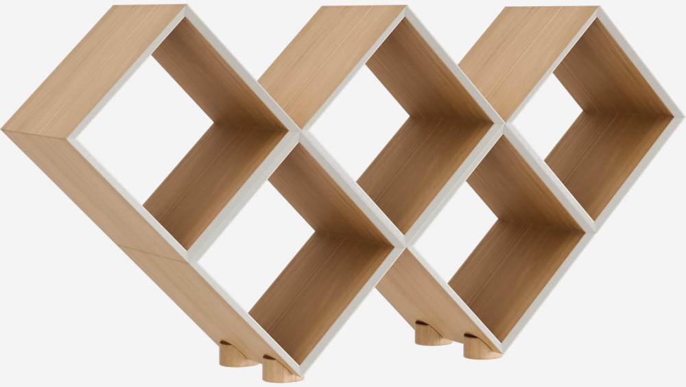 Regal mit 5 würfelförmigen Fächern aus Holz - Naturfarben - Design by Dominique David