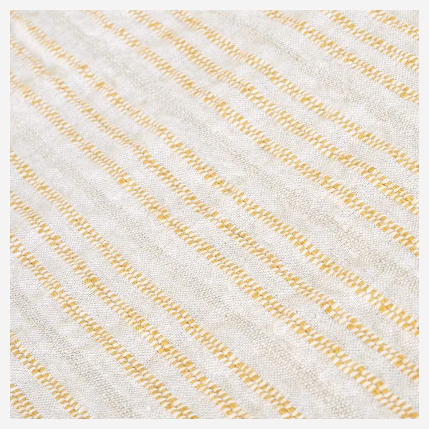 Tafellaken van linnen - 150 x 250 cm - Wit en oranje