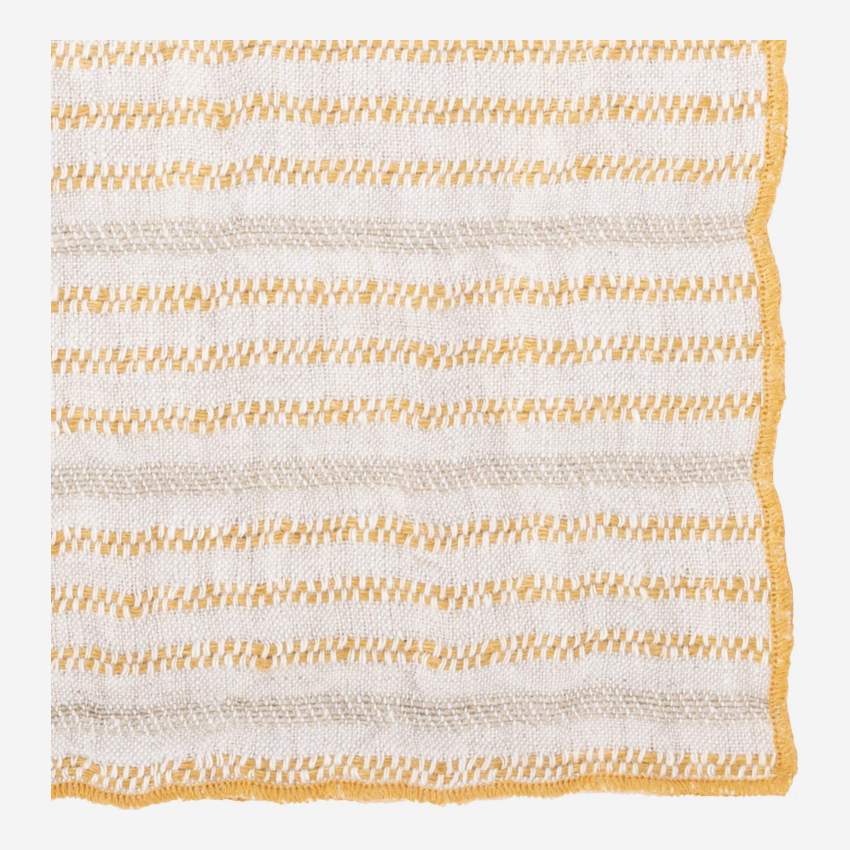 Set 2 servilletas de lino - 40 x 40 cm - Blanco y Naranja
