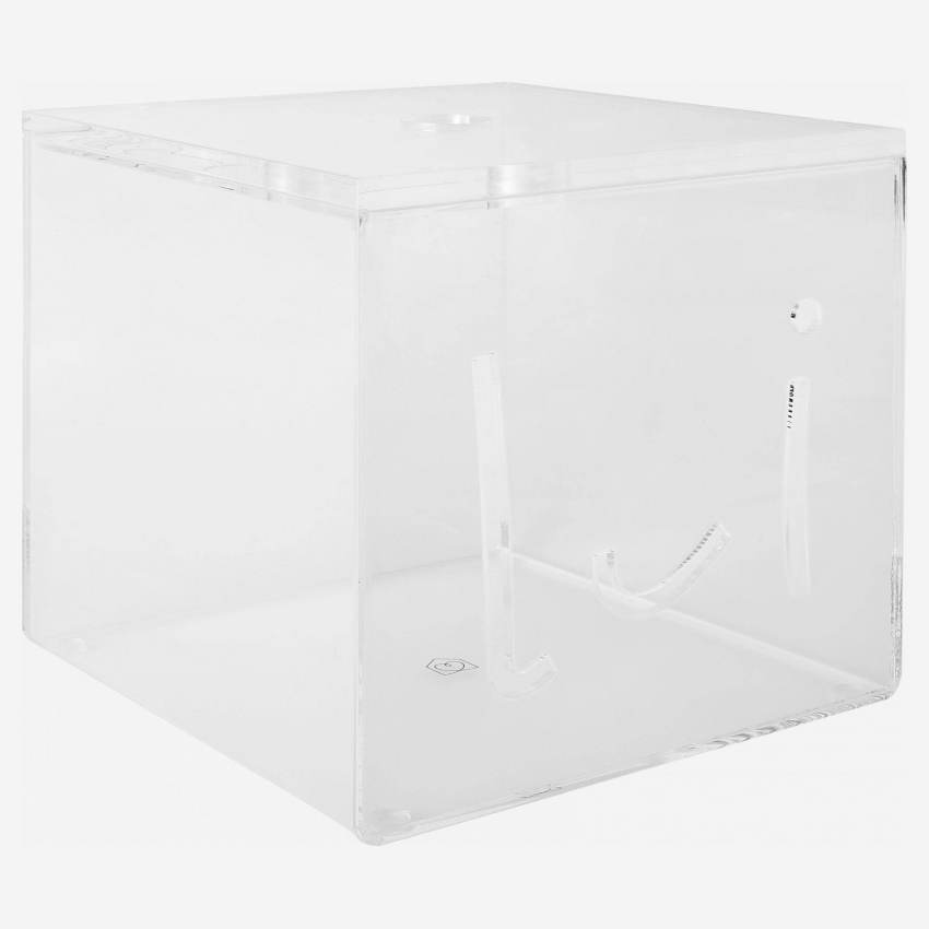 Caja acrílica - 14 x 14 x 12,5 cm - Transparente