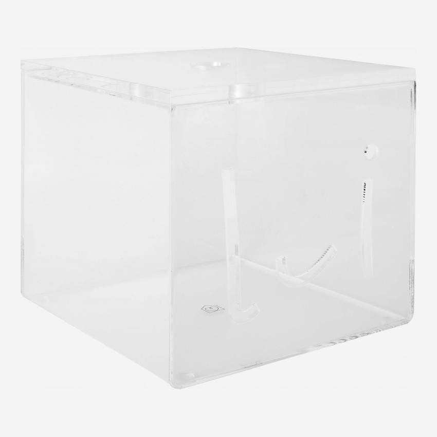 Boîte en acrylique - 14 x 14 x 12,5 cm - Transparent