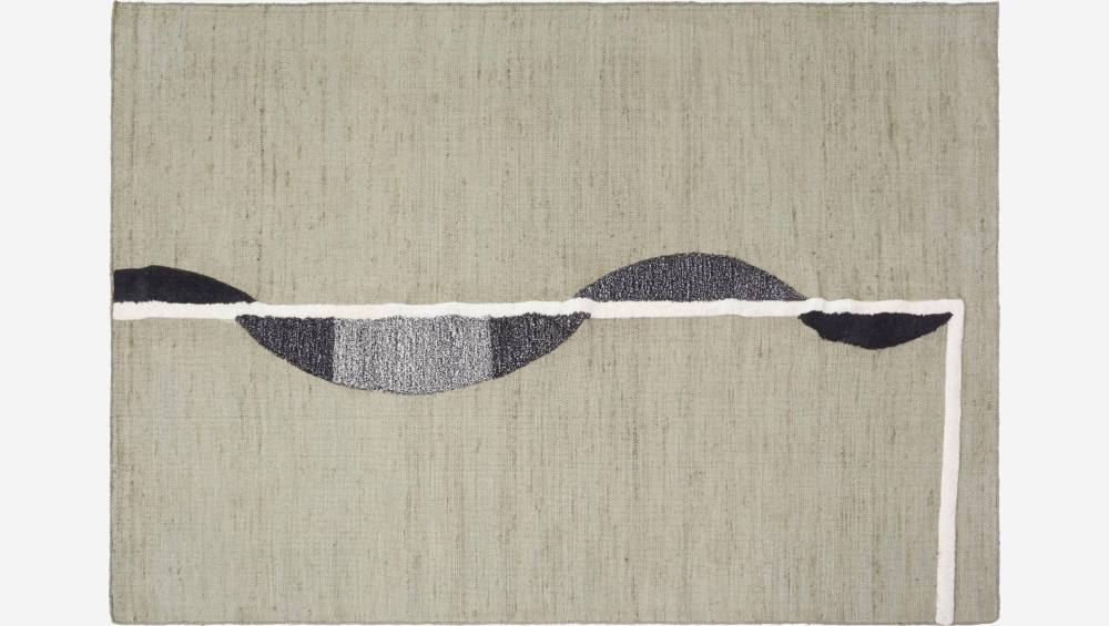 Alfombra de yute, algodón y lana - 170 x 240 cm - Caqui