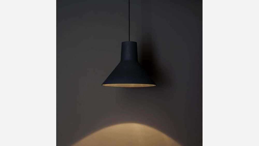 Paralume in gres per lampada a sospensione - 40 x 32 cm - Grigio