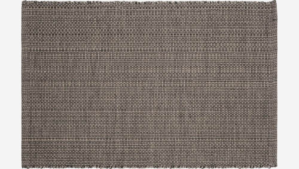 Flach gewebter Teppich, 60x90cm, aus Baumwolle, dunkelgrau