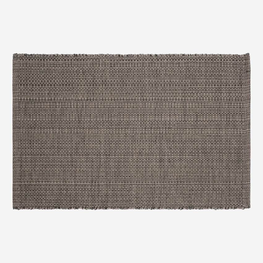 Flach gewebter Teppich, 60x90cm, aus Baumwolle, dunkelgrau