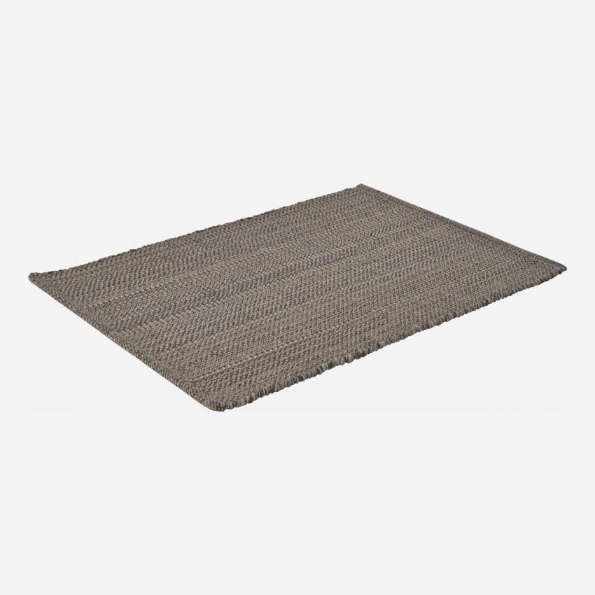 Plat geweven tapijt 60x90 cm van donkergrijs katoen