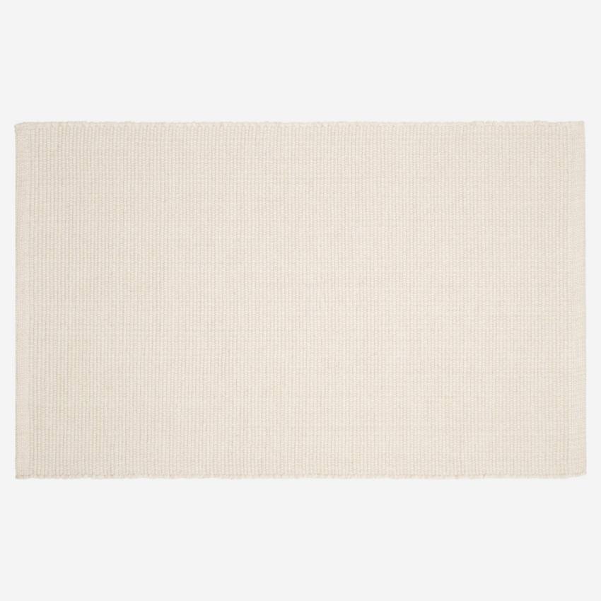 Flach gewebter Teppich, 60x90cm, aus Baumwolle, beige