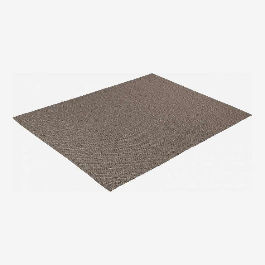 Flach gewebter Teppich, 120x180cm, aus Baumwolle, dunkelgrau