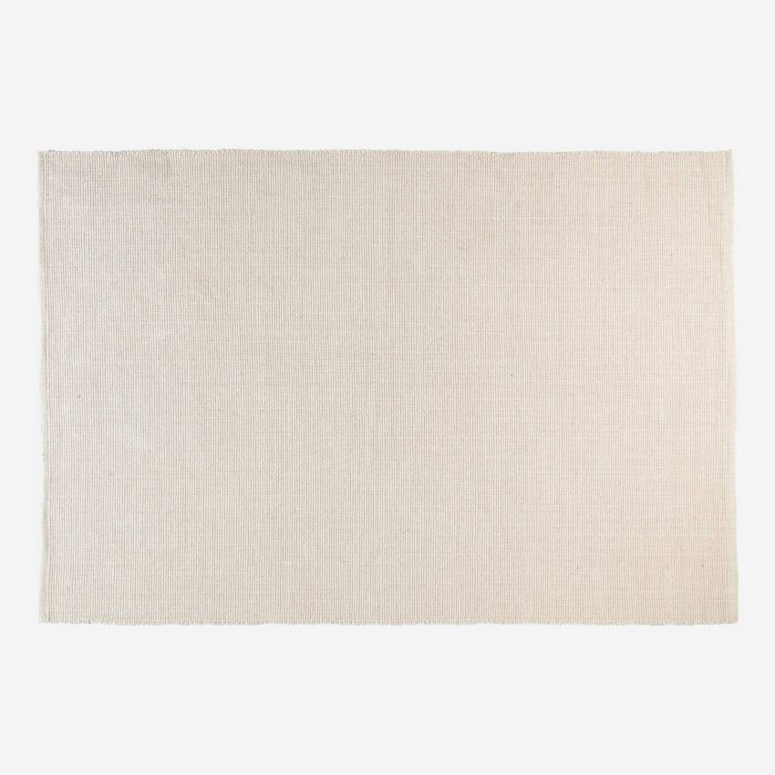Flach gewebter Teppich, 120x180cm, aus Baumwolle, beige