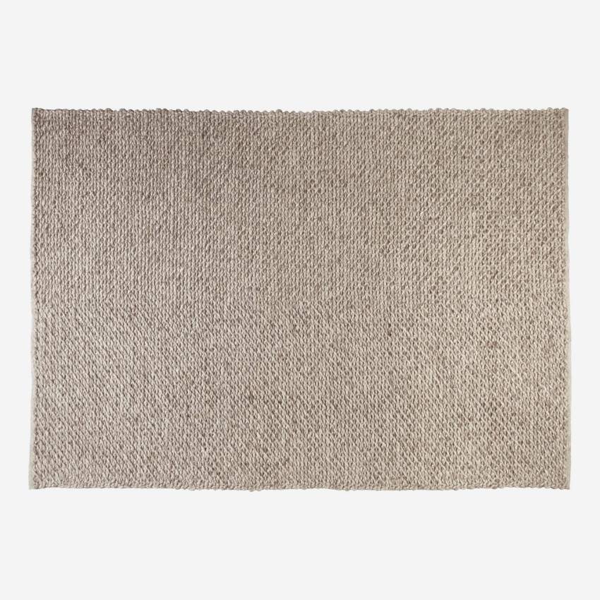 Tapete de lã entrelaçado à mão - 170 x 240 cm - bege