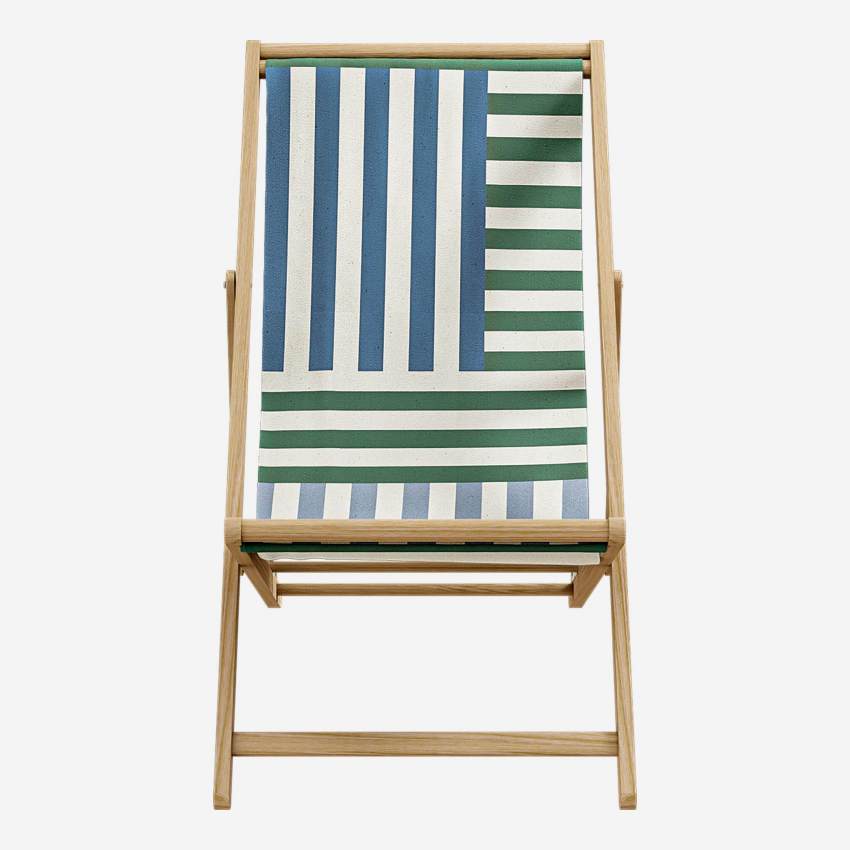 Tela em algodão para cadeira de praia - Motivo Unico azul by Floriane Jacques (estrutura vendida separadamente)