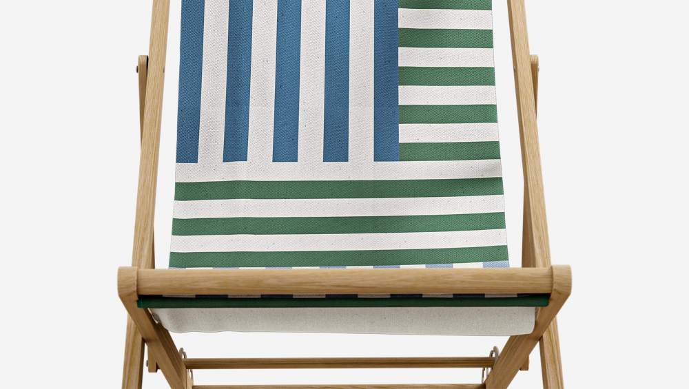 Tela em algodão para cadeira de praia - Motivo Unico azul by Floriane Jacques (estrutura vendida separadamente)