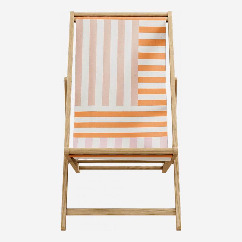 Bezug aus Baumwolle für Liegestuhl - Motiv Unico Orange by Floriane Jacques (Gestell separat erhältlich)