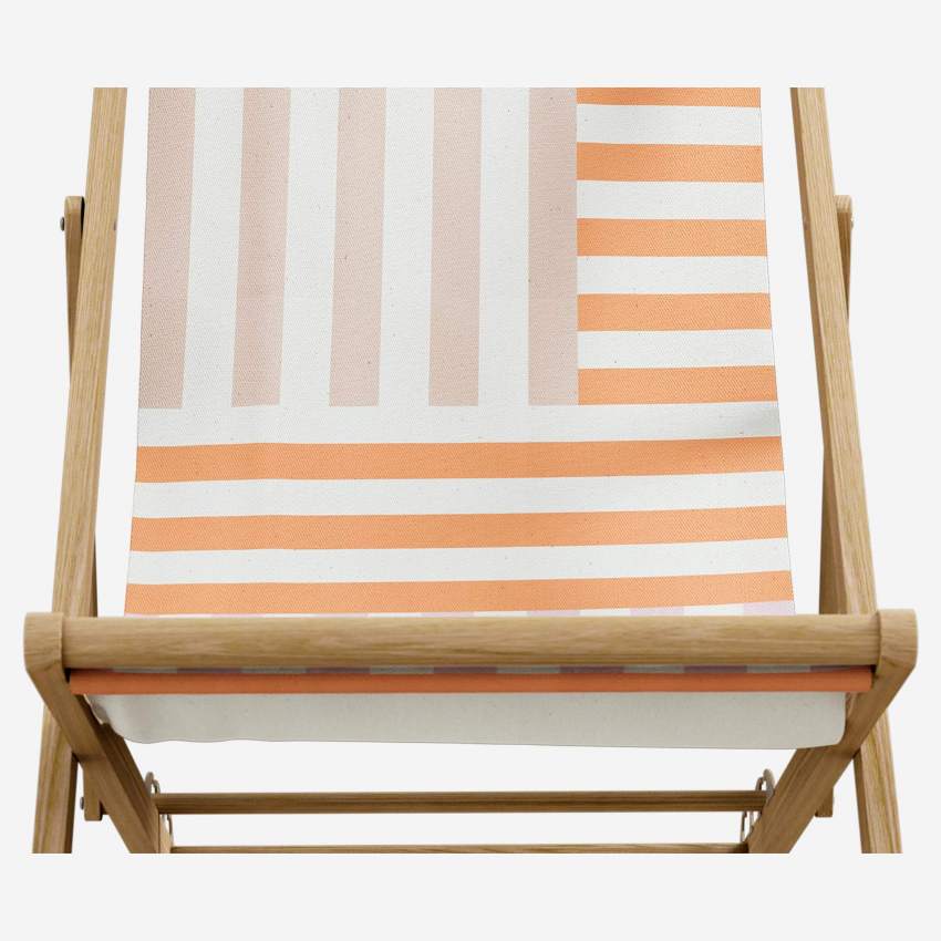 Bezug aus Baumwolle für Liegestuhl - Motiv Unico Orange by Floriane Jacques (Gestell separat erhältlich)