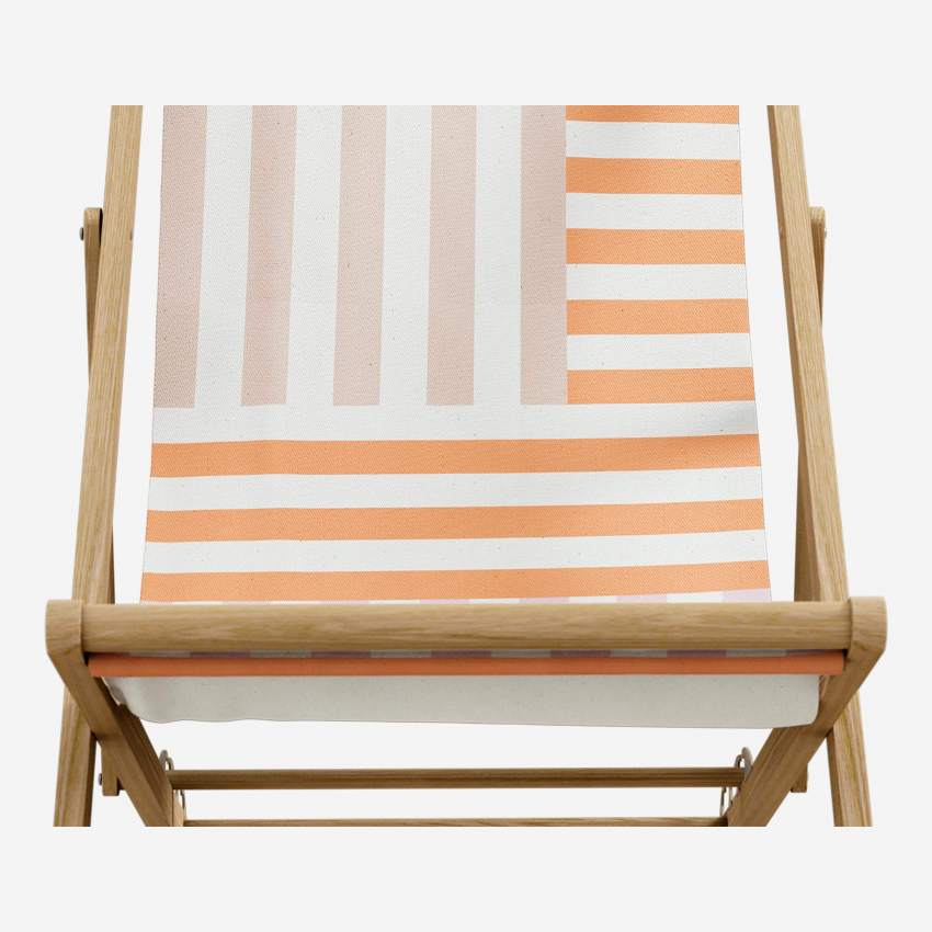 Tela em algodão para cadeira de praia - Motivo Unico cor de laranja by Floriane Jacques (estrutura vendida separadamente)