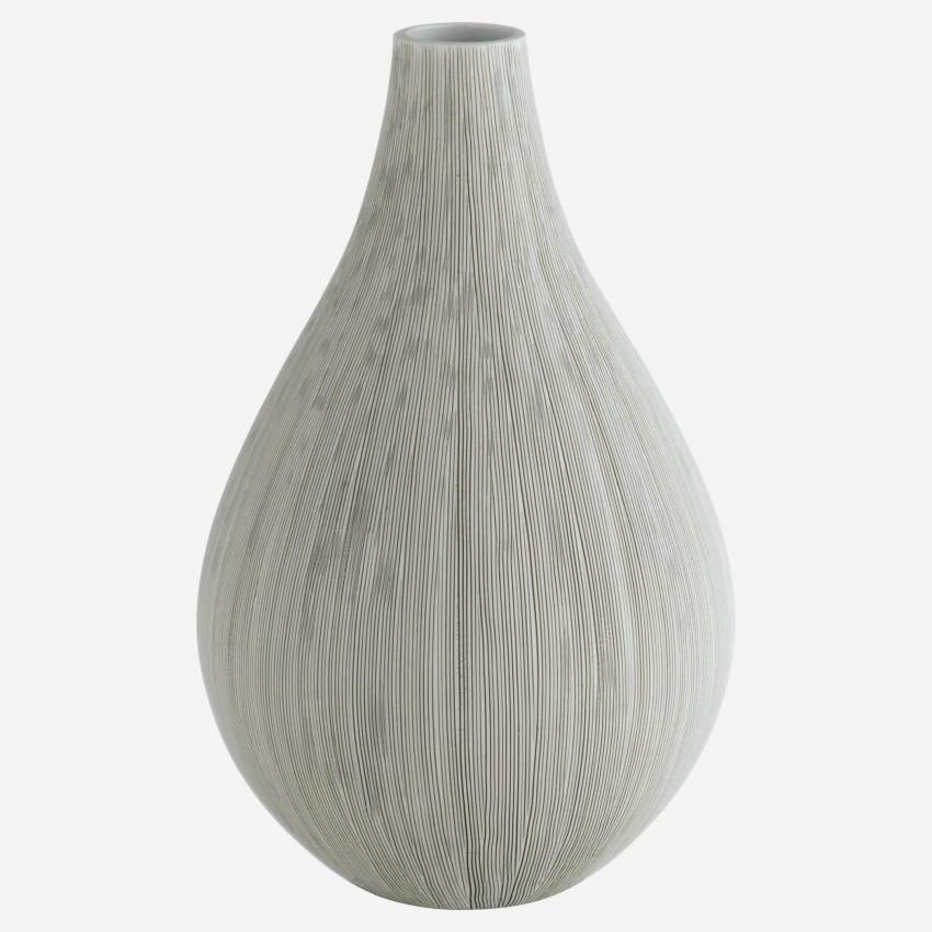 Jarrón de cerámica - 33 cm - Gris