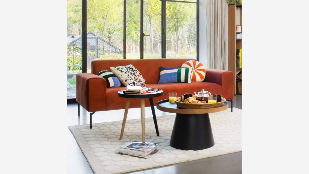 3-Sitzer-Sofa aus Velours - Orange