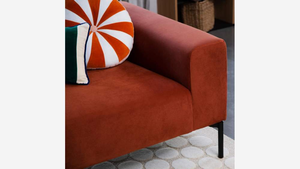 3-Sitzer-Sofa aus Velours - Orange