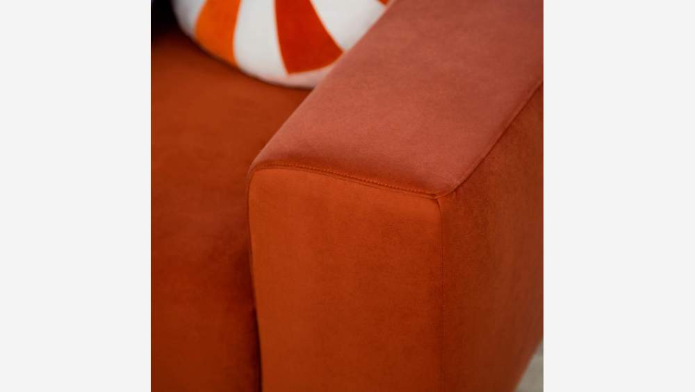 3-Sitzer-Sofa aus Velours - Orange