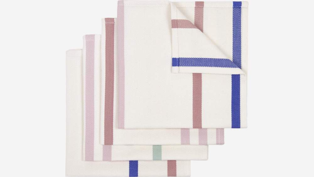 Set 4 servilletas de mesa de algodón - 45 x 45 cm - Multicolor