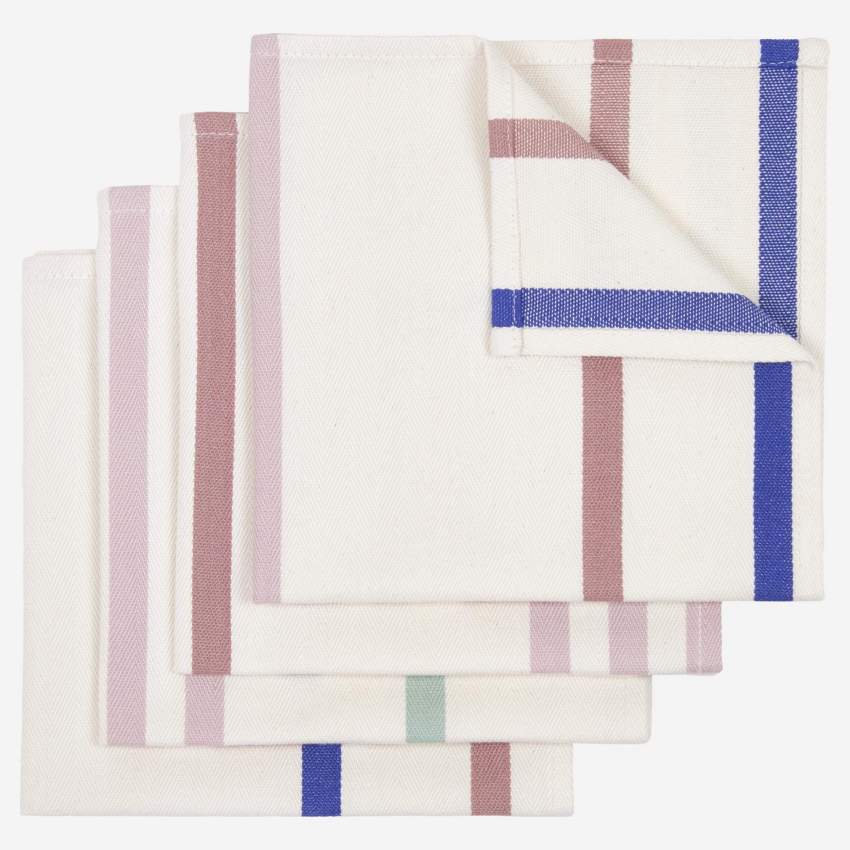 Lote de 4 guardanapos em algodão - 45 x 45 cm - Multicolor
