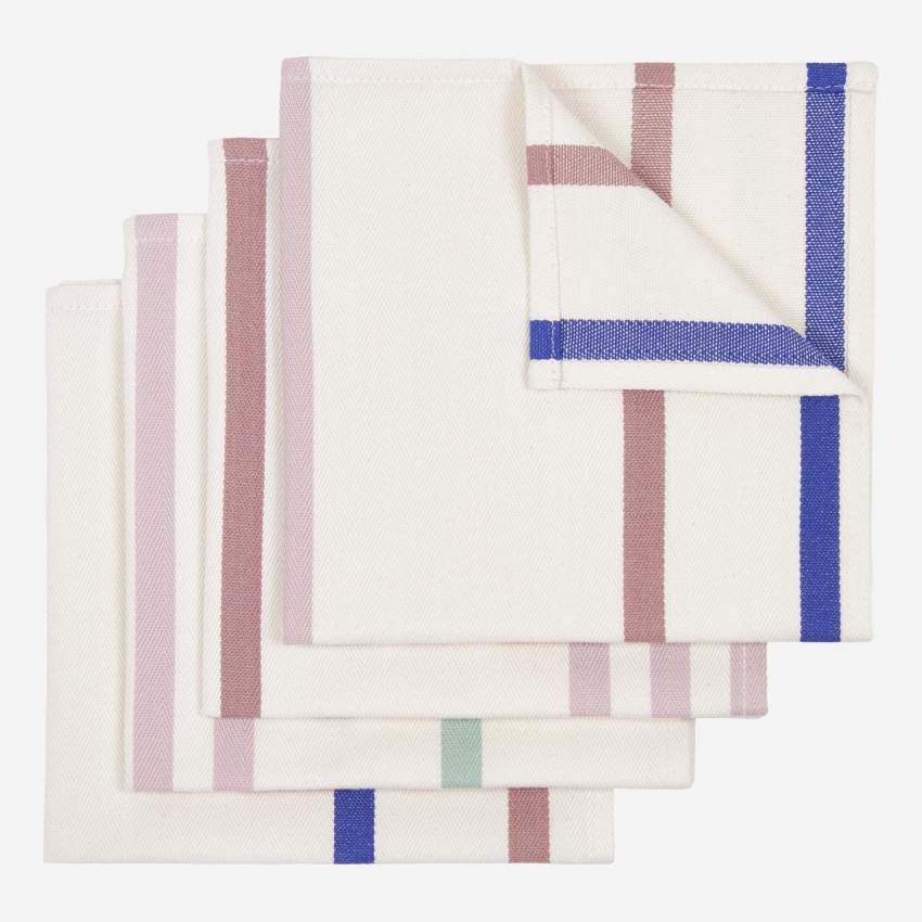 Lote de 4 guardanapos em algodão - 45 x 45 cm - Multicolor