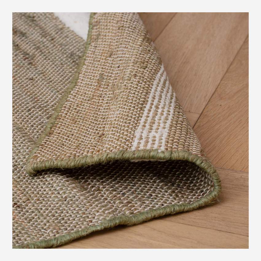 Teppich aus Jute, Baumwolle und Wolle - 170 x 240 cm - Khaki