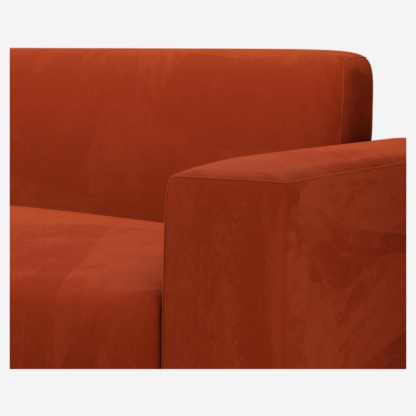 Canapé d'angle avec méridienne gauche en velours - Orange