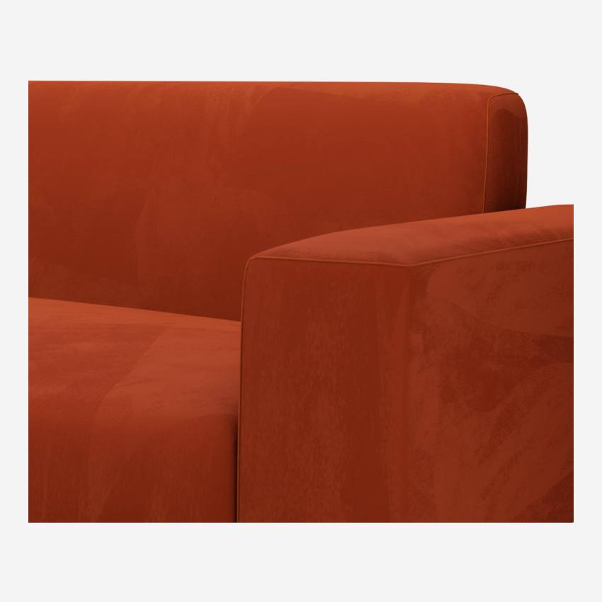 Canapé d'angle avec méridienne gauche en velours - Orange