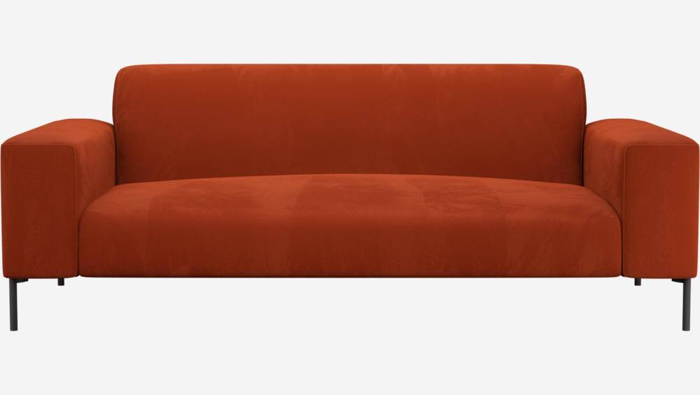 3-Sitzer-Sofa aus Velours - Orange