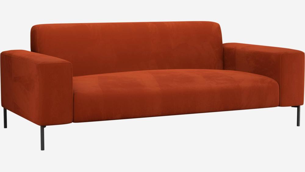 3-Sitzer-Sofa aus Velours - Orange