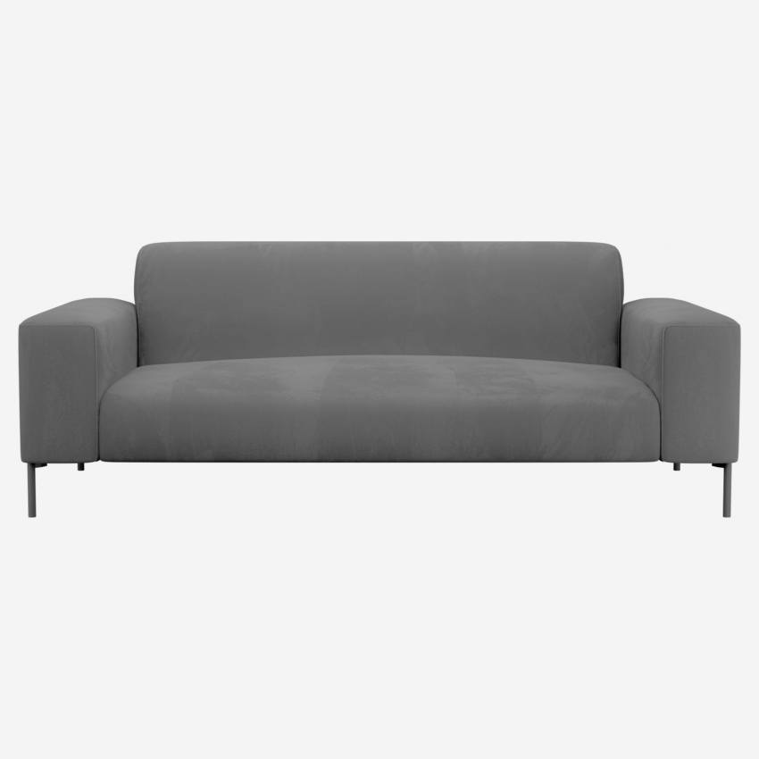 3-Sitzer-Sofa aus Velours - Grau