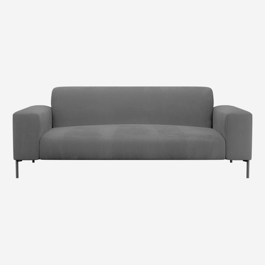 3-Sitzer-Sofa aus Velours - Grau