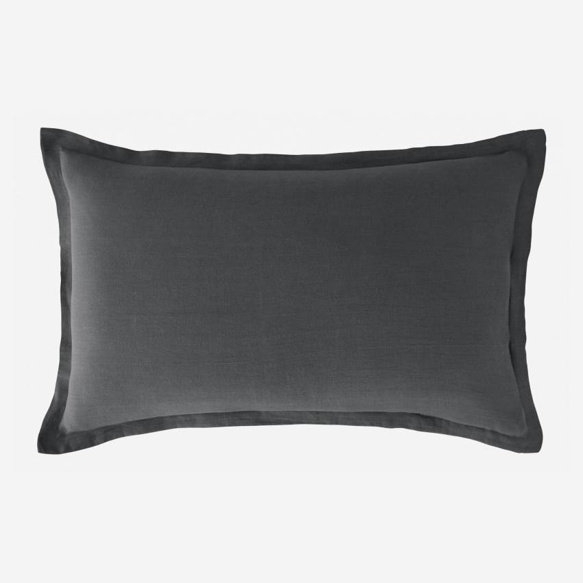 Funda de almohada de lino - 50 x 80 cm - Gris