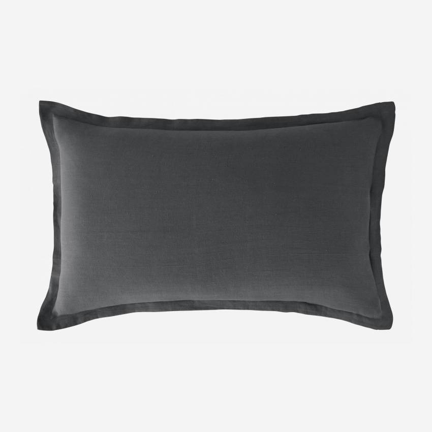 Funda de almohada de lino - 50 x 80 cm - Gris