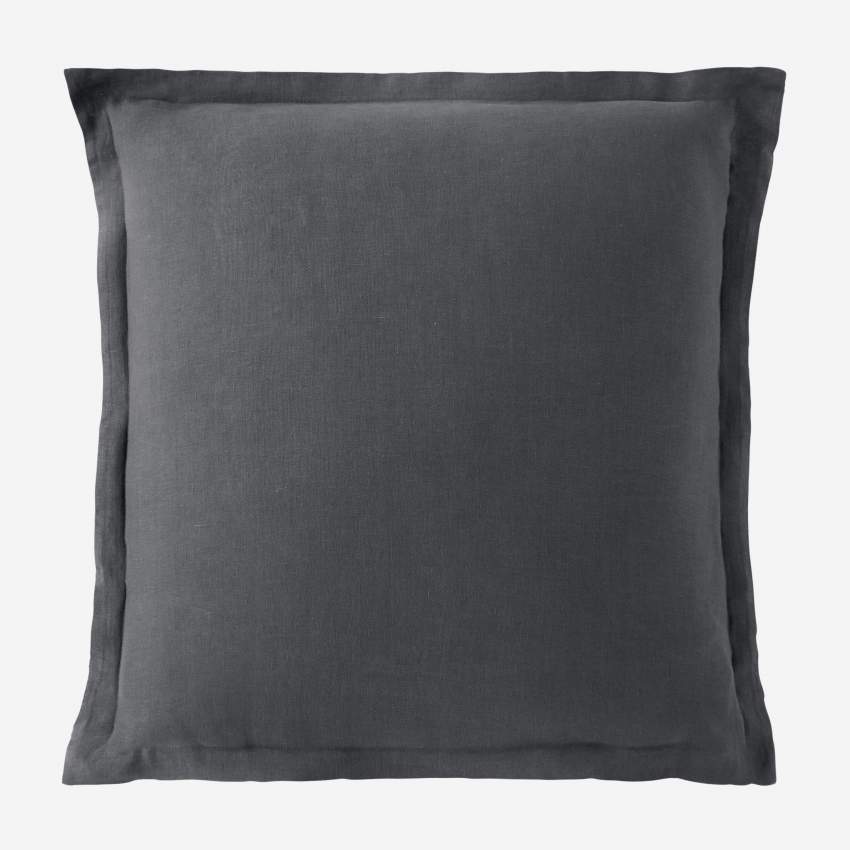 Funda de almohada de lino - 65 x 65 cm - Gris