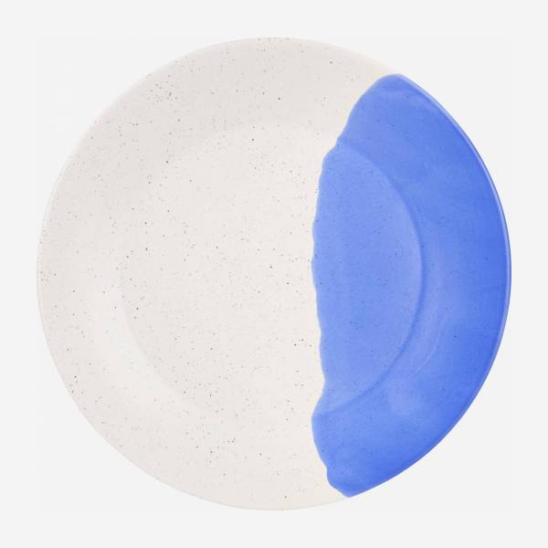 Flacher Teller aus Fayence - 27 cm - Blau