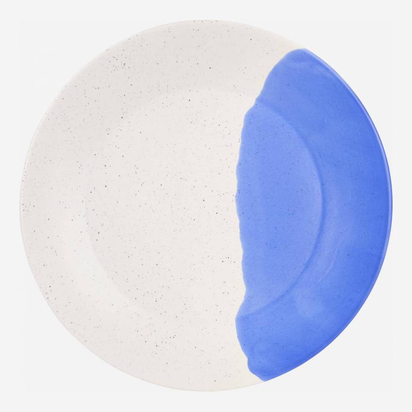Assiette plate en faïence - 27 cm - Bleu