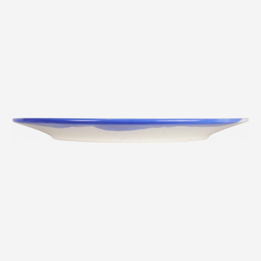 Assiette plate en faïence - 27 cm - Bleu