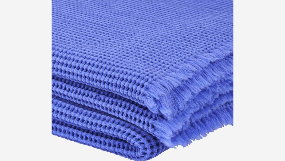 Plaid aus Baumwolle - 130 x 170 cm - Blau