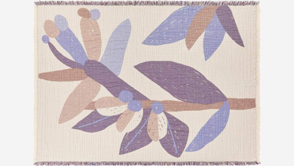 Plaid in garza di cotone - 170 x 130 cm - Multicolore - Design by Floriane Jacques